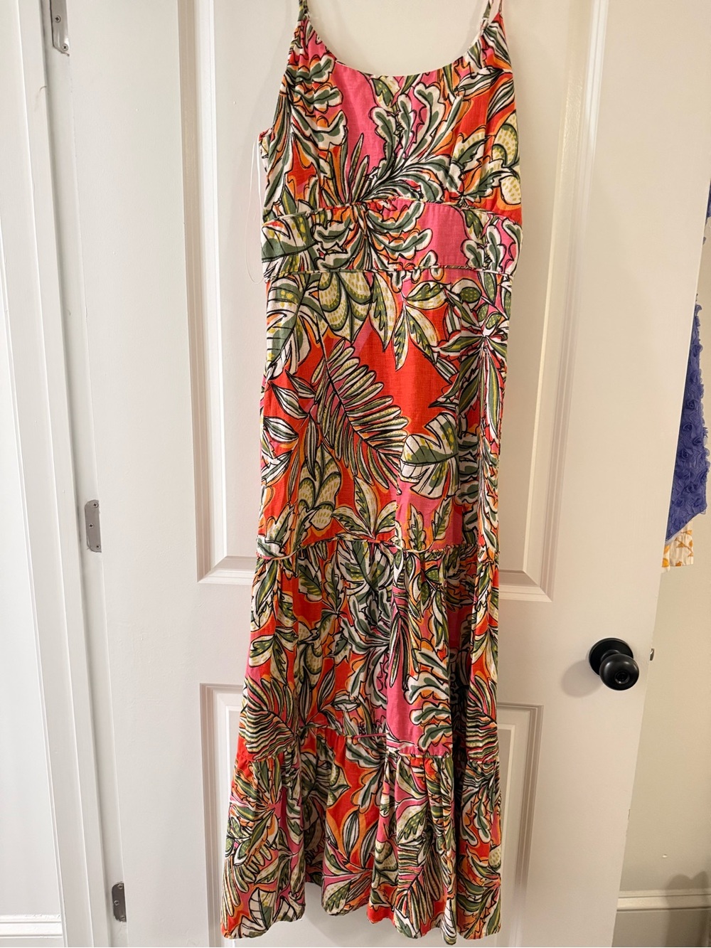 C&C California Coral and Pink Tropical Print Maxi Dress